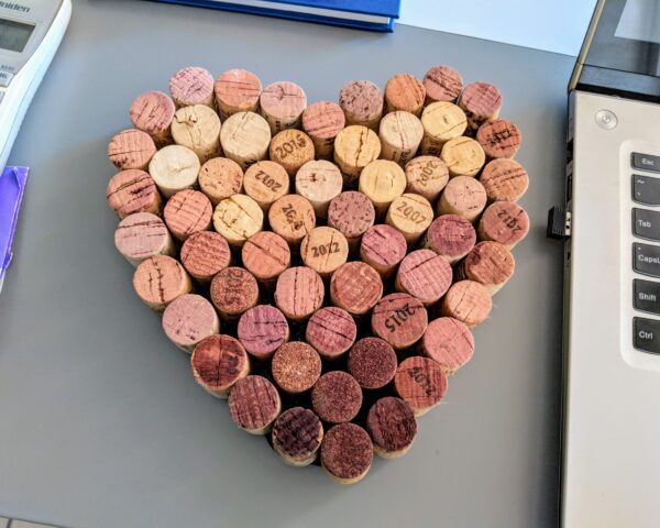 Heart made of Baja California wine corks